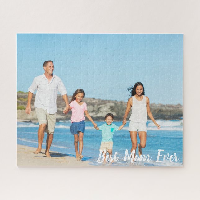 Personalized Best Mom Ever Custom Family Photo Jigsaw Puzzle (Horizontal)