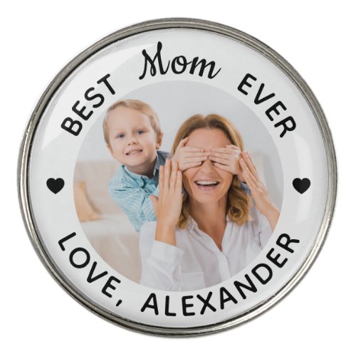 Personalized Best Mom Ever Custom Photo Golf Ball Marker