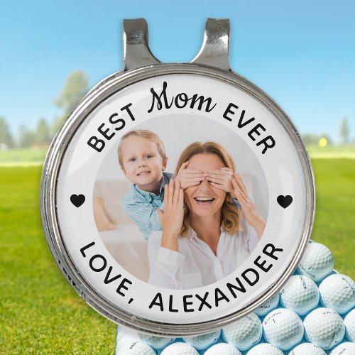 Personalized Best Mom Ever Custom Photo Golf Hat Clip