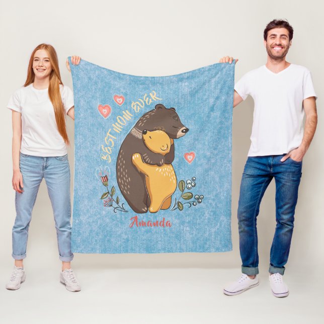 Personalized best mom ever gift, mother day gift f fleece blanket (In Situ)