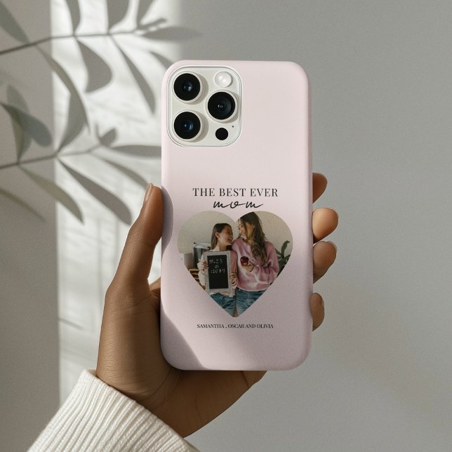 Personalized Best Mom Ever Heart Photo  Case-Mate iPhone Case (Creator Uploaded)