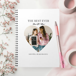 Personalized Best Mom Ever Heart Photo Notebook