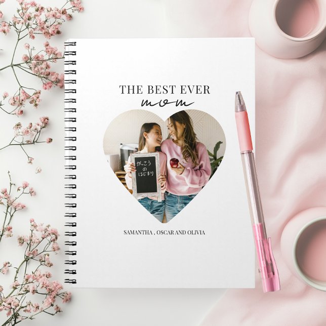 Personalized Best Mom Ever Heart Photo Notebook (Creator Uploaded)