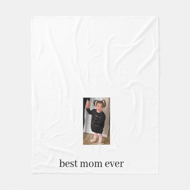  Personalized "Best Mom Ever" Mother's Day Photo  Fleece Blanket (Front)