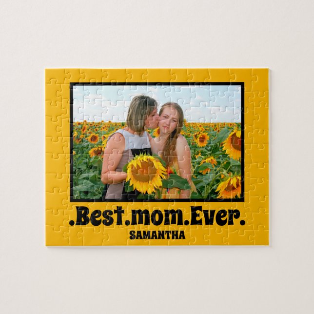 Personalized Best Mom Ever Mother's Day Photo Jigsaw Puzzle (Horizontal)