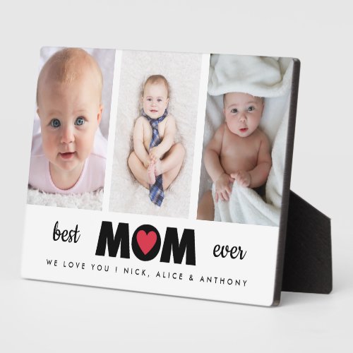 Personalized BEST MOM EVER Photo Collage Cute Plaque