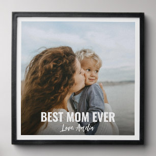Personalized Best Mom Ever Photo Gift Peel And Stick Photo Tile