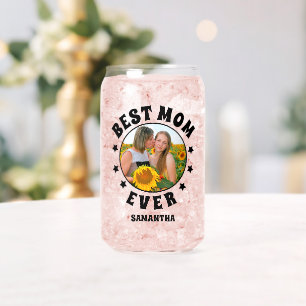 Personalized Best Mom Ever Photo Mother's Day  Can Glass