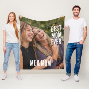 Personalized best mom ever photo mothers day fleece blanket