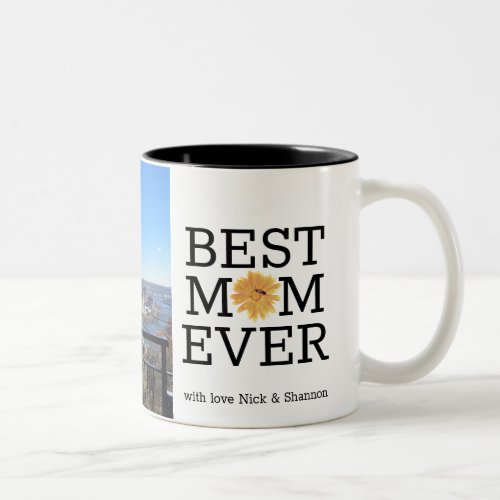 Personalized Best Mom Ever Photo Two_Tone Coffee Mug