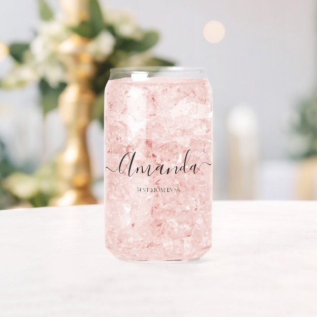 Personalized Best Mom Ever Script Monogram Stemles Can Glass (Insitu (Wedding))