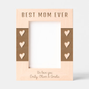 Personalized Best Mom Hearts Keepsake  Engraved Frames