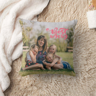 Personalized Best Mom Mother's Day Floral Throw Pillow