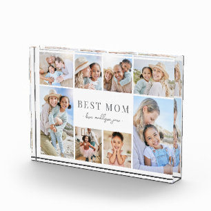 Personalized Best Mom Photo Collage Block