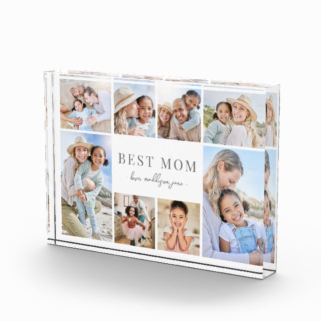 Personalized Best Mom Photo Collage Block (Right)
