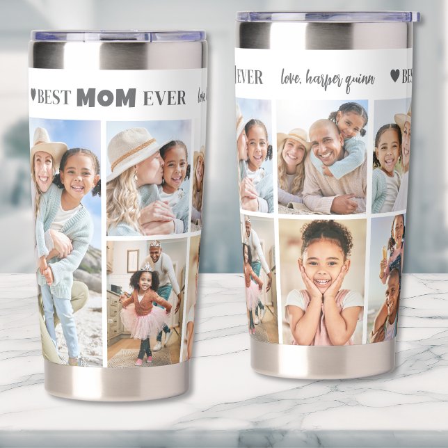 Personalized Best Mom Photo Collage Mother Insulated Tumbler (Personalized Best Mom Photo Collage Mother Insulated Tumbler )