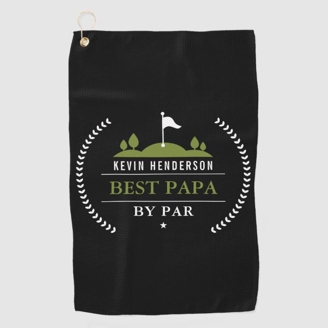 Personalized Best Papa By Par Golf Towel (Front)