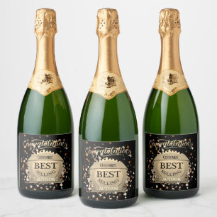 Personalized Best Selling Author Gold Sparkling Wine Label