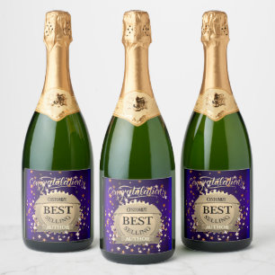 Personalized Best Selling Author Purple Sparkling Wine Label