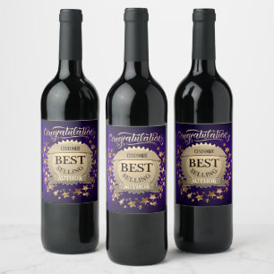 Personalized Best Selling Author Purple Wine Label