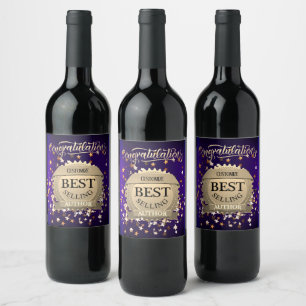 Personalized Best Selling Author Purple Wine Label