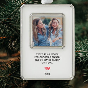 Personalized Best Sister Photo Christmas Ornament