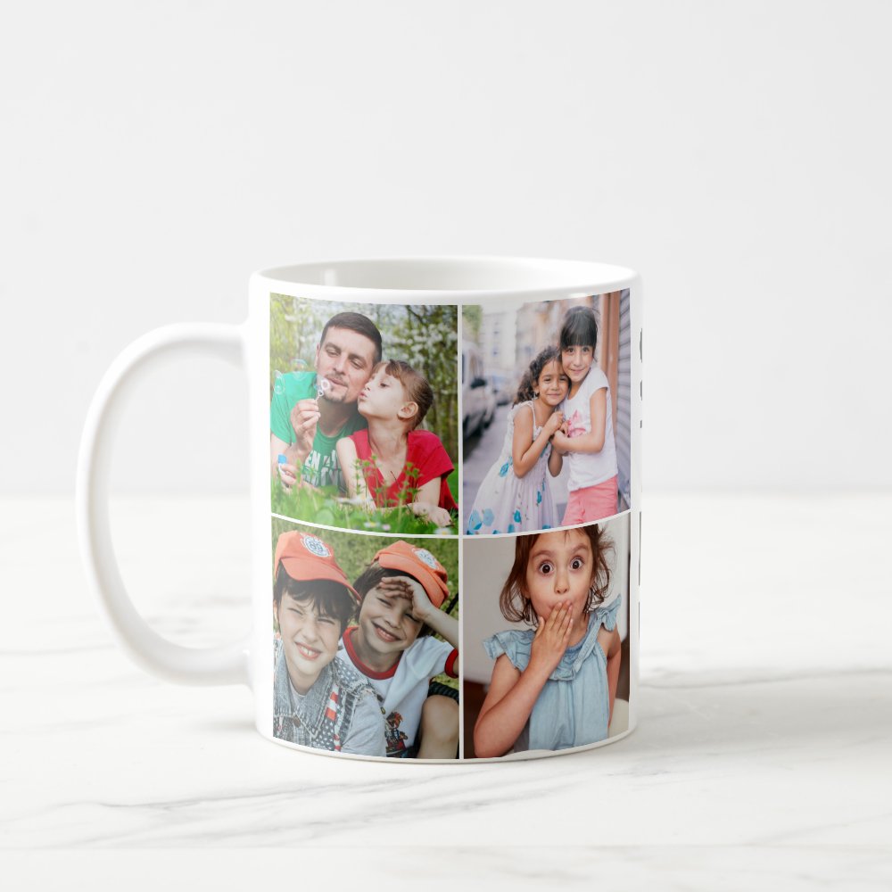 Discover Personalized Best Step Dad Ever Custom Photo Collage Coffee Mug