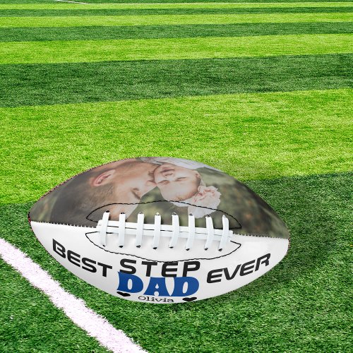 Personalized Best Step Dad Ever Custom Photo Football