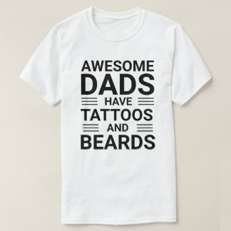 Personalized Best Tattooed Bearded Dad Fathers Day T-Shirt