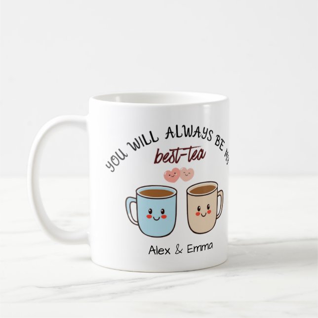 Personalized Best-Tea Couple   Coffee Mug (Left)