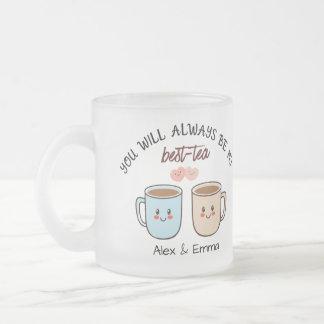Personalized Best-Tea Couple   Frosted Glass Coffee Mug