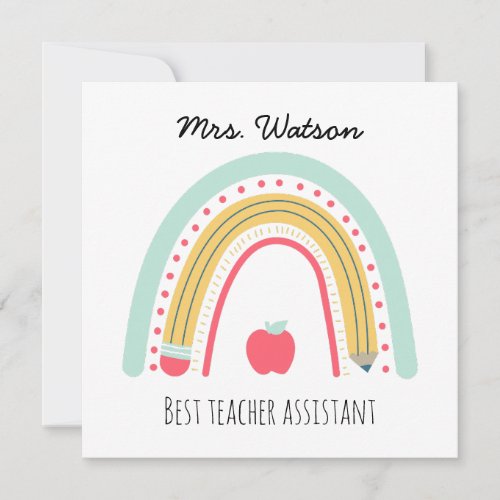 Personalized Best Teacher Assistant Greeting Card