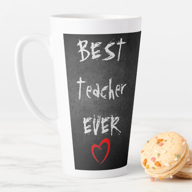 Personalized ★ BEST TEACHER EVER ★ Chalkboard Latte Mug (In Situ)