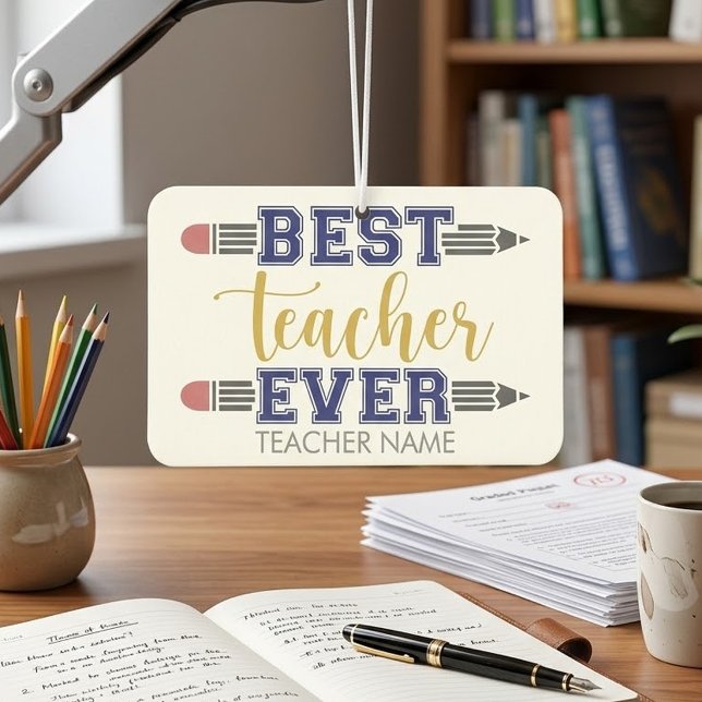 Personalized Best Teacher Ever - Customized Gift Air Freshener (Creator Uploaded)