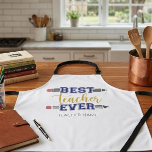 Personalized Best Teacher Ever - Customized Gift Apron