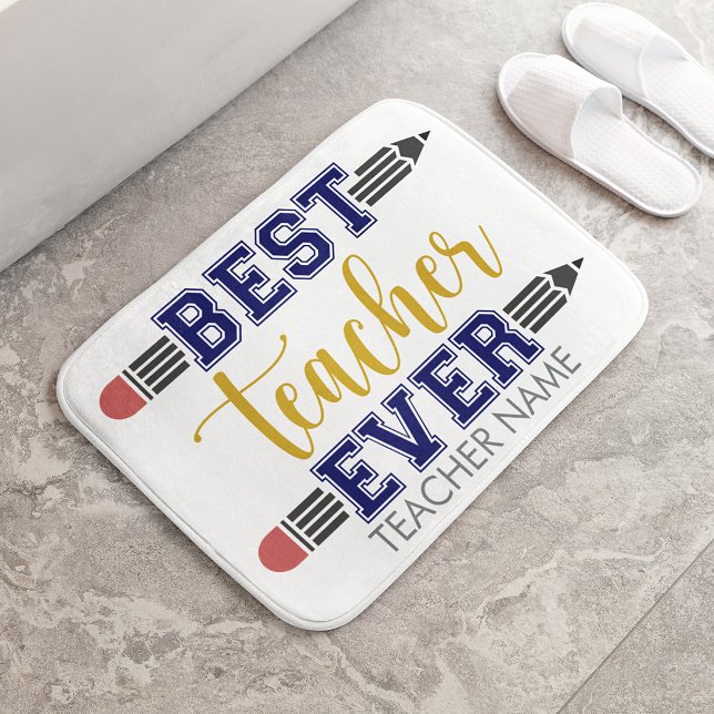Personalized Best Teacher Ever - Customized Gift Bath Mat (Creator Uploaded)