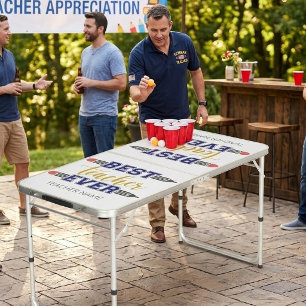 Personalized Best Teacher Ever - Customized Gift Beer Pong Table
