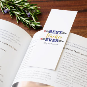 Personalized Best Teacher Ever - Customized Gift Bookmarks