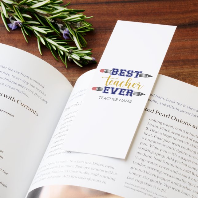 Personalized Best Teacher Ever - Customized Gift Bookmarks (Book)