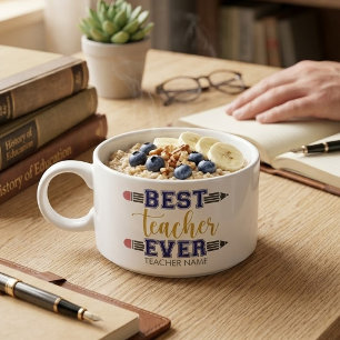 Personalized Best Teacher Ever - Customized Gift Bowl