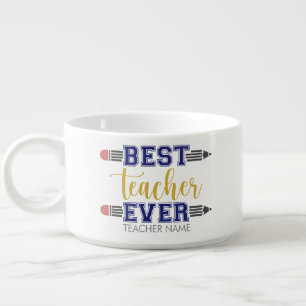 Personalized Best Teacher Ever - Customized Gift Bowl
