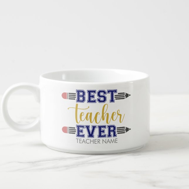 Personalized Best Teacher Ever - Customized Gift Bowl (Right)