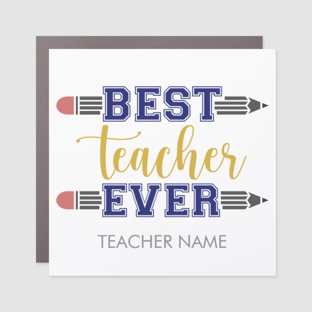 Personalized Best Teacher Ever - Customized Gift Car Magnet (Front)