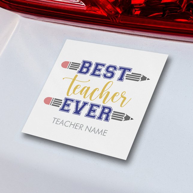 Personalized Best Teacher Ever - Customized Gift Car Magnet (Creator Uploaded)
