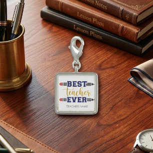 Personalized Best Teacher Ever - Customized Gift Charm