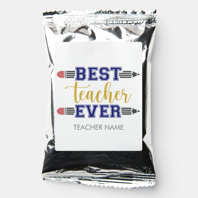 Personalized Best Teacher Ever - Customized Gift Coffee Drink Mix (Front)
