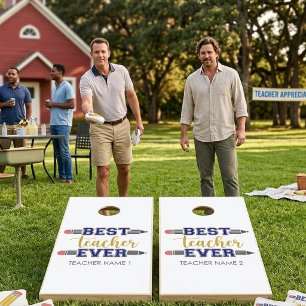 Personalized Best Teacher Ever - Customized Gift Cornhole Set