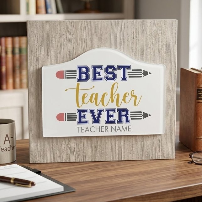 Personalized Best Teacher Ever - Customized Gift Door Sign (Creator Uploaded)