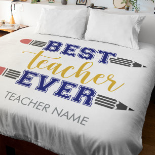 Personalized Best Teacher Ever - Customized Gift Duvet Cover