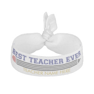 Personalized Best Teacher Ever - Customized Gift Elastic Hair Tie
